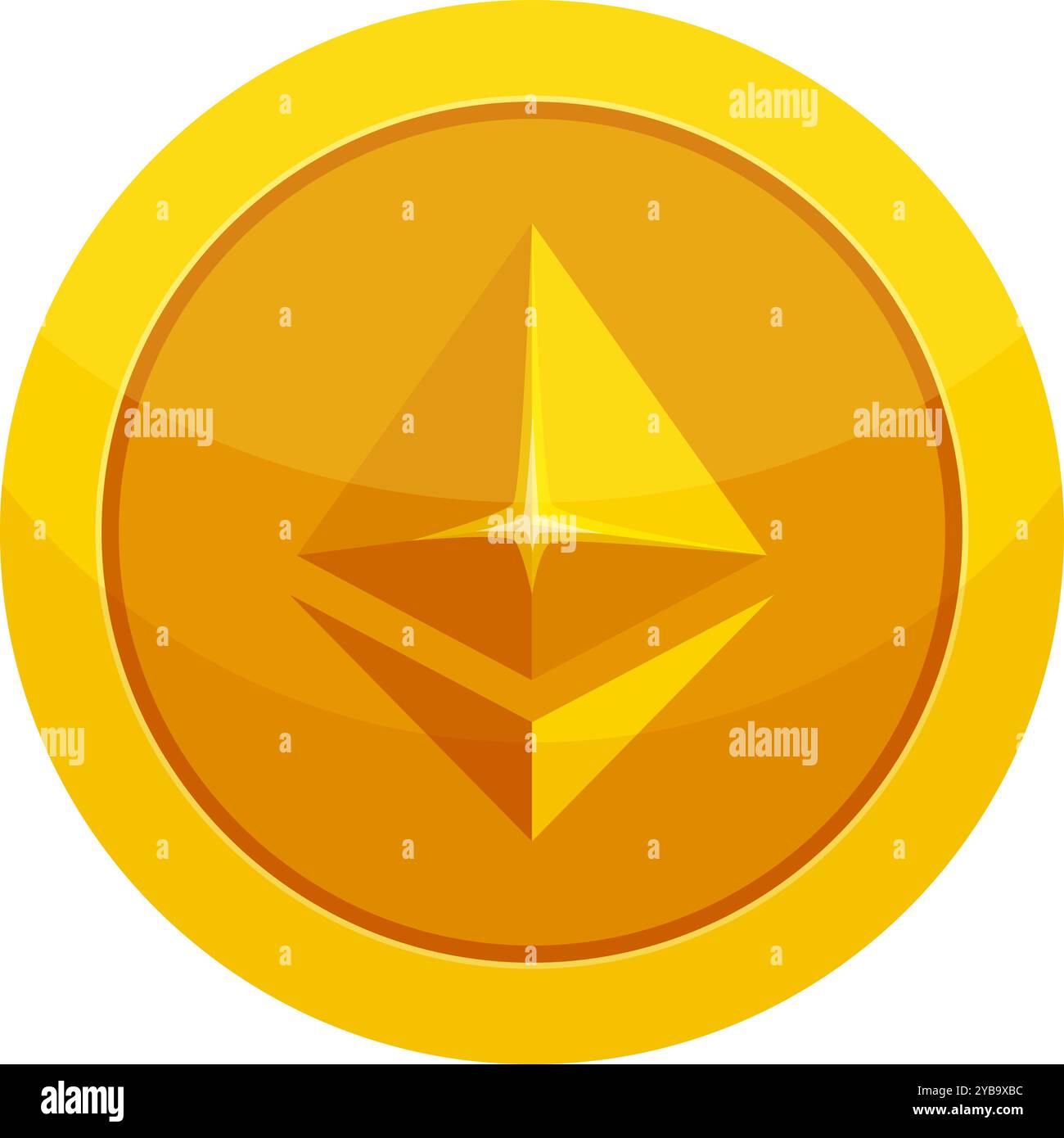 Icône Ethereum. Monnaie de dessin animé de pièce d'or crypto Illustration de Vecteur Icône Ethereum. Monnaie de dessin animé de pièce d'or crypto Illustration de Vecteur