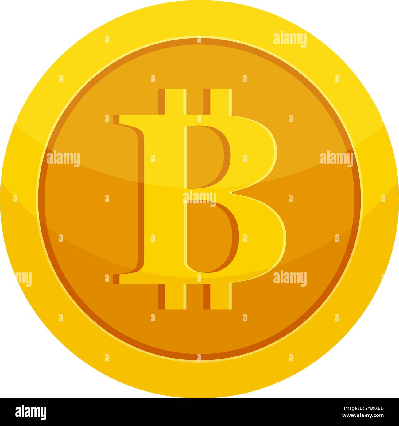 Icône de dessin animé Bitcoin. Pièce d'or de monnaie crypto Illustration de Vecteur Icône de dessin animé Bitcoin. Pièce d'or de monnaie crypto Illustration de Vecteur