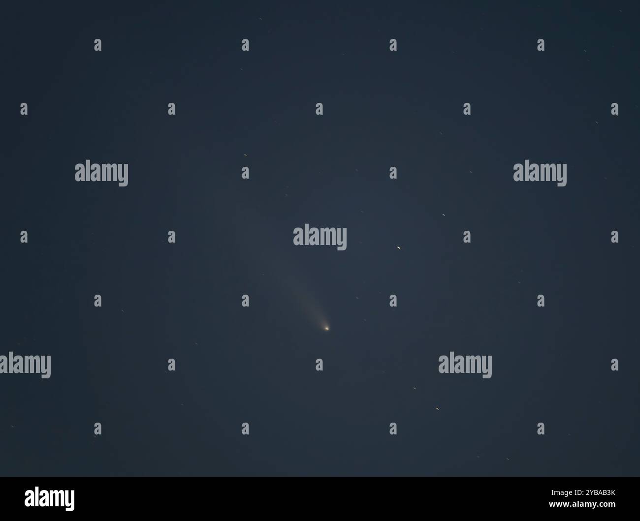 Wimbledon, Londres, Royaume-Uni. 17 octobre 2024. La comète C/2023 A3 Tsuchinshan-ATLAS avec une orbite de 80 000 ans est visible depuis Londres, montrant une longue queue parmi les étoiles de fond. Crédit : Malcolm Park/Alamy Live News Banque D'Images