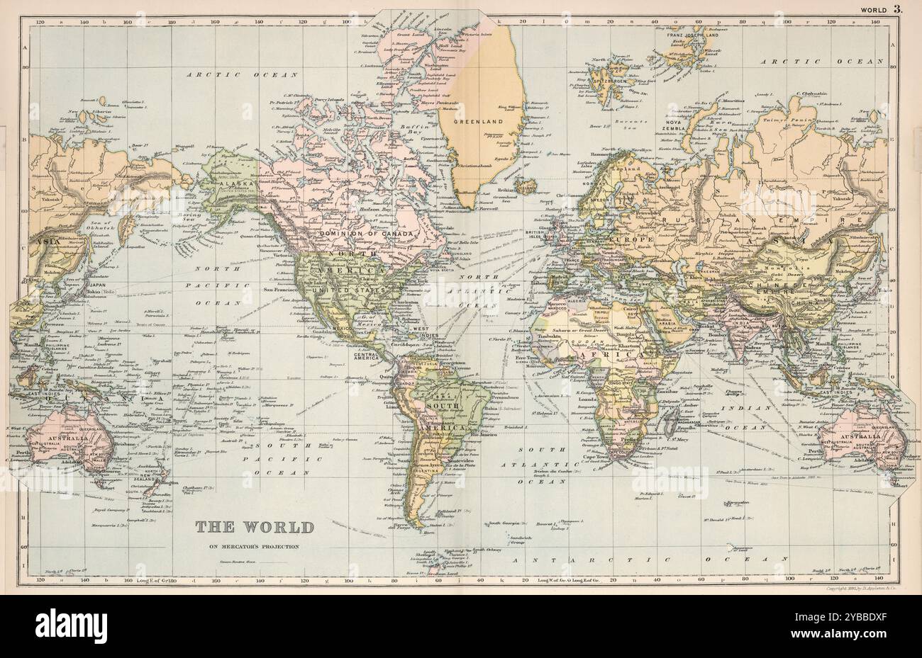 Vintage détaillé carte du monde numérique imprimable Télécharger affiche de voyage Banque D'Images