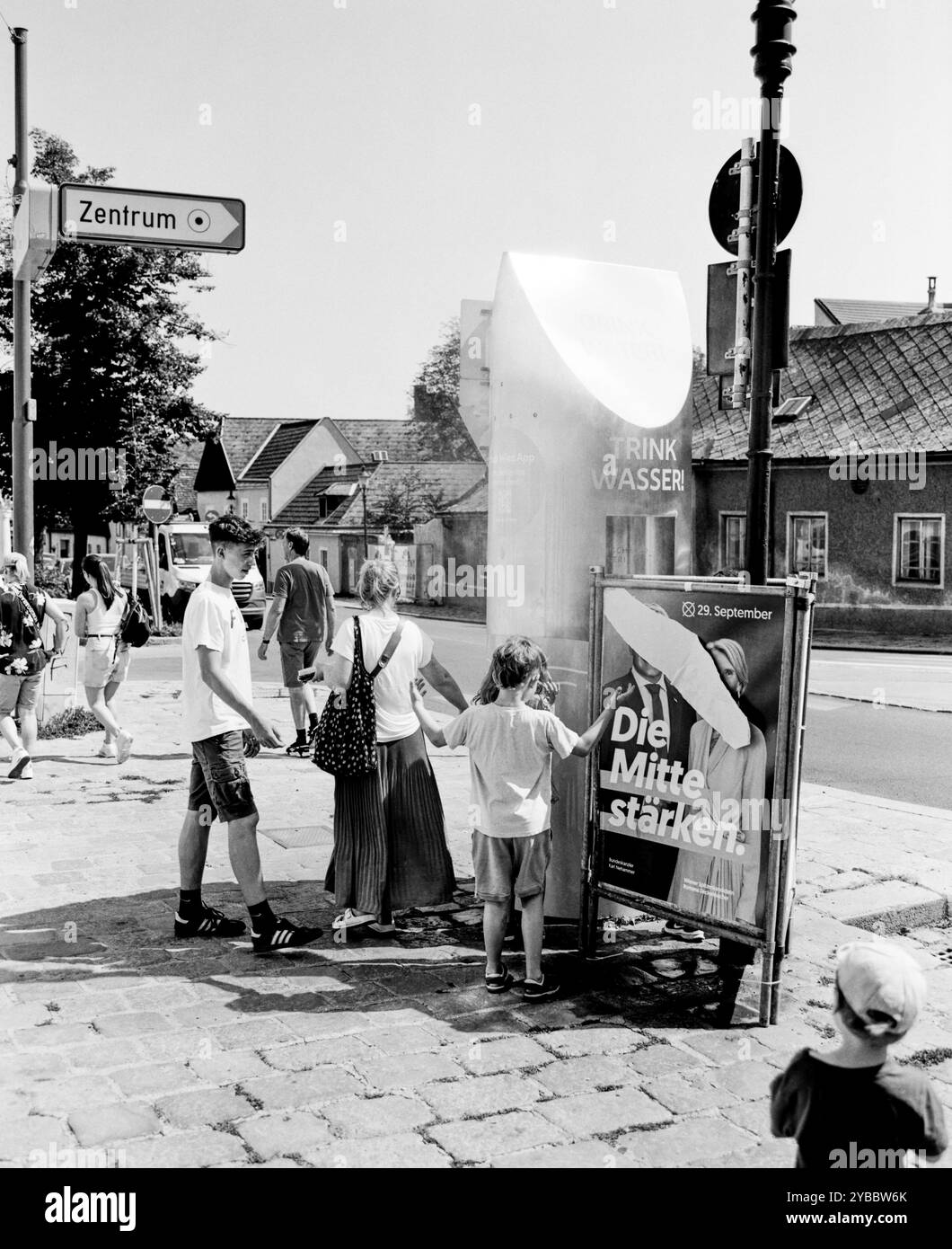 Station de remplissage d'eau potable, Grinzing, Vienne, Autriche. Banque D'Images