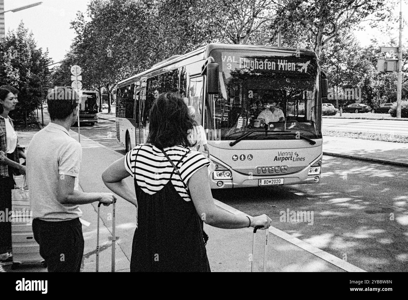 Bus de l'aéroport Vienne, Autriche, Europe. Banque D'Images