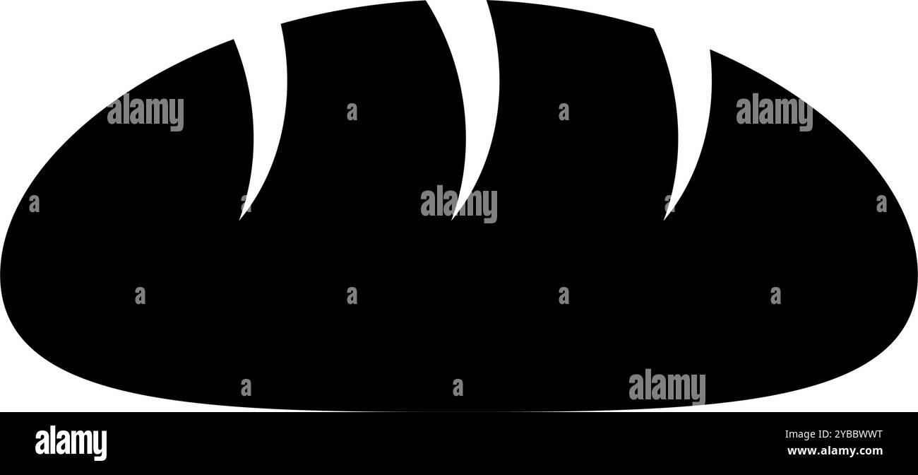 Simple icône de silhouette de pain français. Vecteur modifiable. Illustration de Vecteur