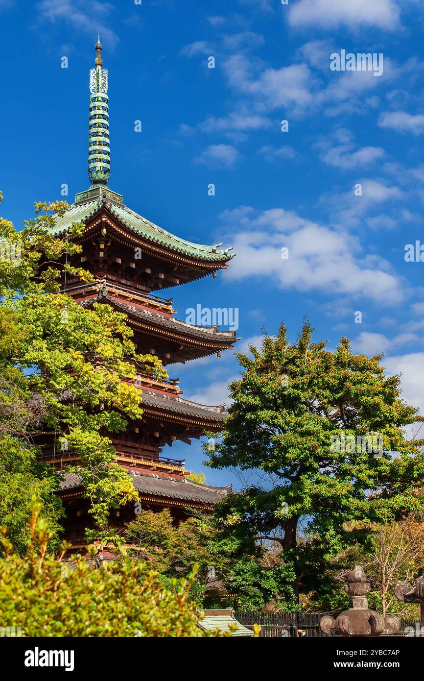 Pagode à cinq étages de Kan’EI-ji, à côté du sanctuaire Tosho-gu dans le parc Tokyo Ueno Banque D'Images