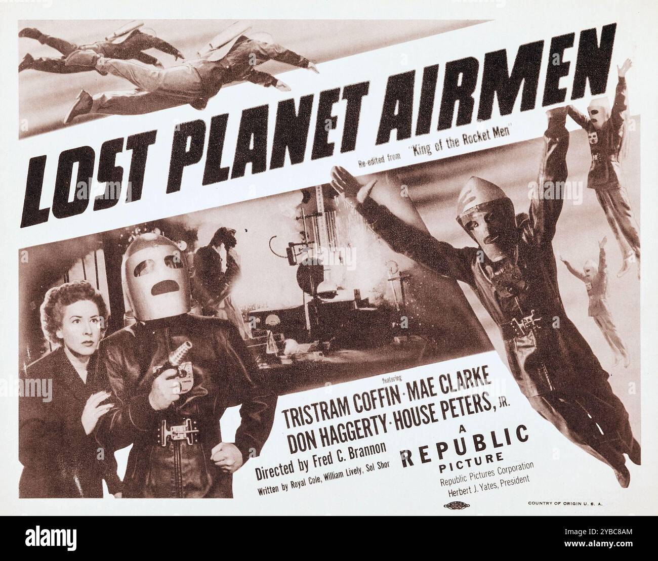 Lost Planet Airmen (République, 1951) Science Fiction. Version film de la série King of the Rocket Men de 1949 Banque D'Images