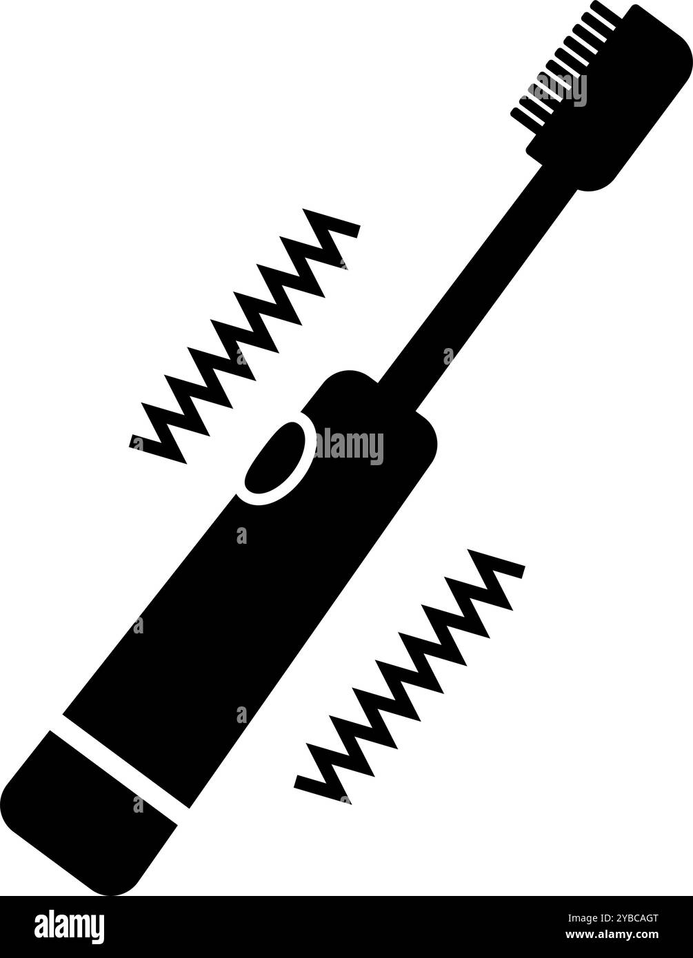 Icône de silhouette de brosse à dents électrique vibrante. Brossage des dents. Vecteur modifiable. Illustration de Vecteur
