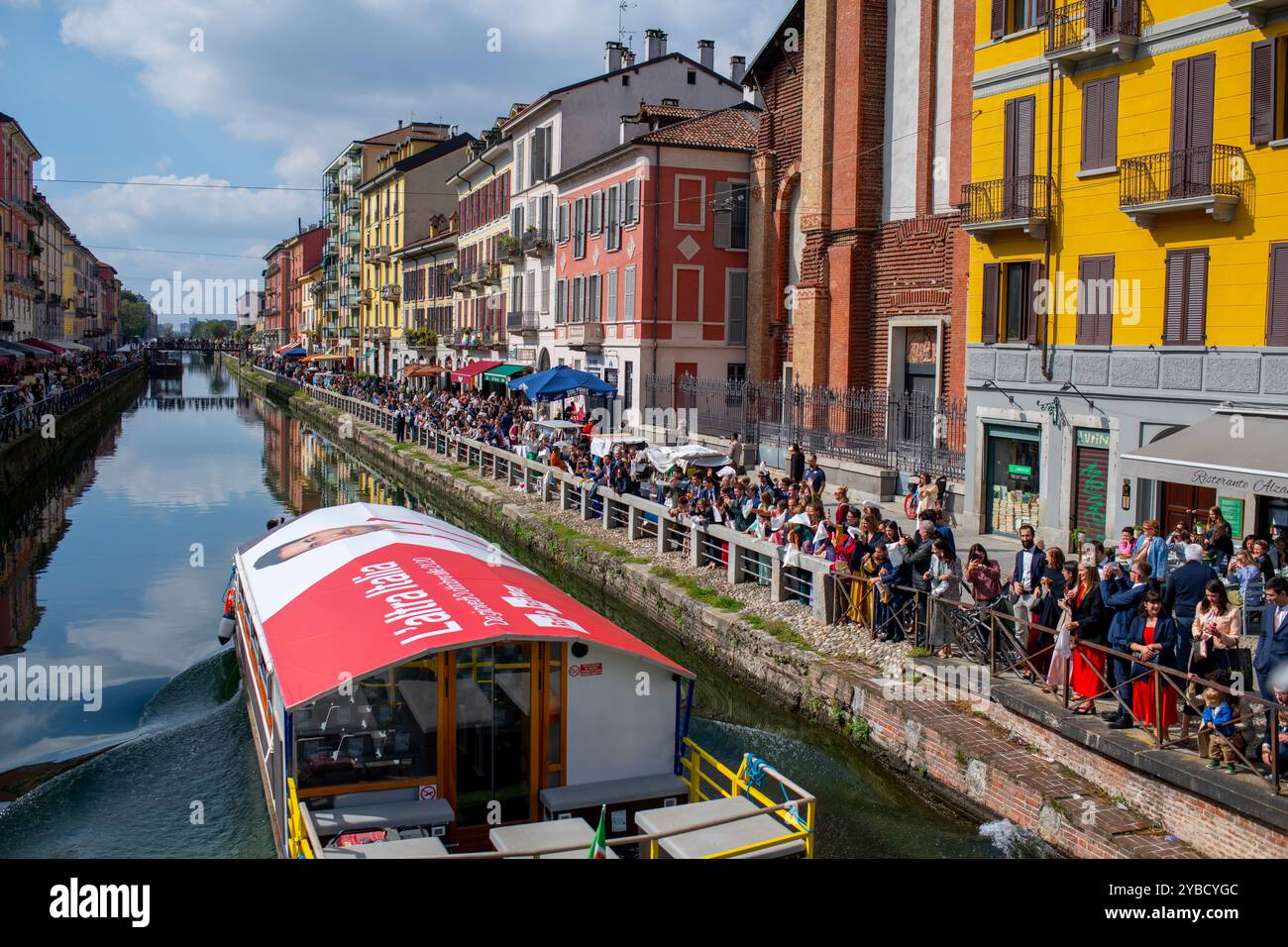 Europe Italie Italie Lombardie Milan Milano Naviglio Grand canal Banque D'Images