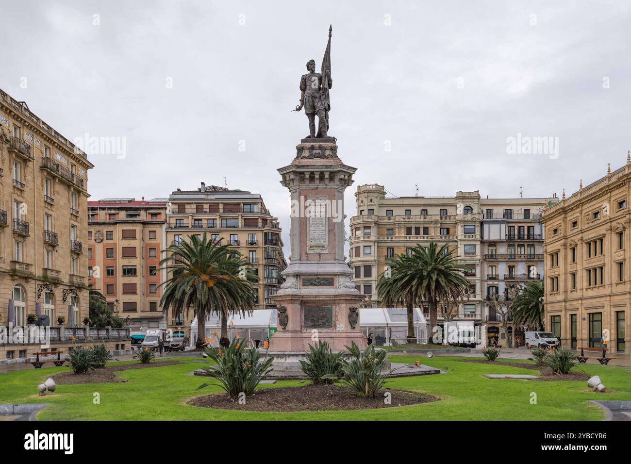 Statue de l'amiral Antonio de Oquendo, Saint-Sébastien, pays Basque, Espagne, Europe Banque D'Images