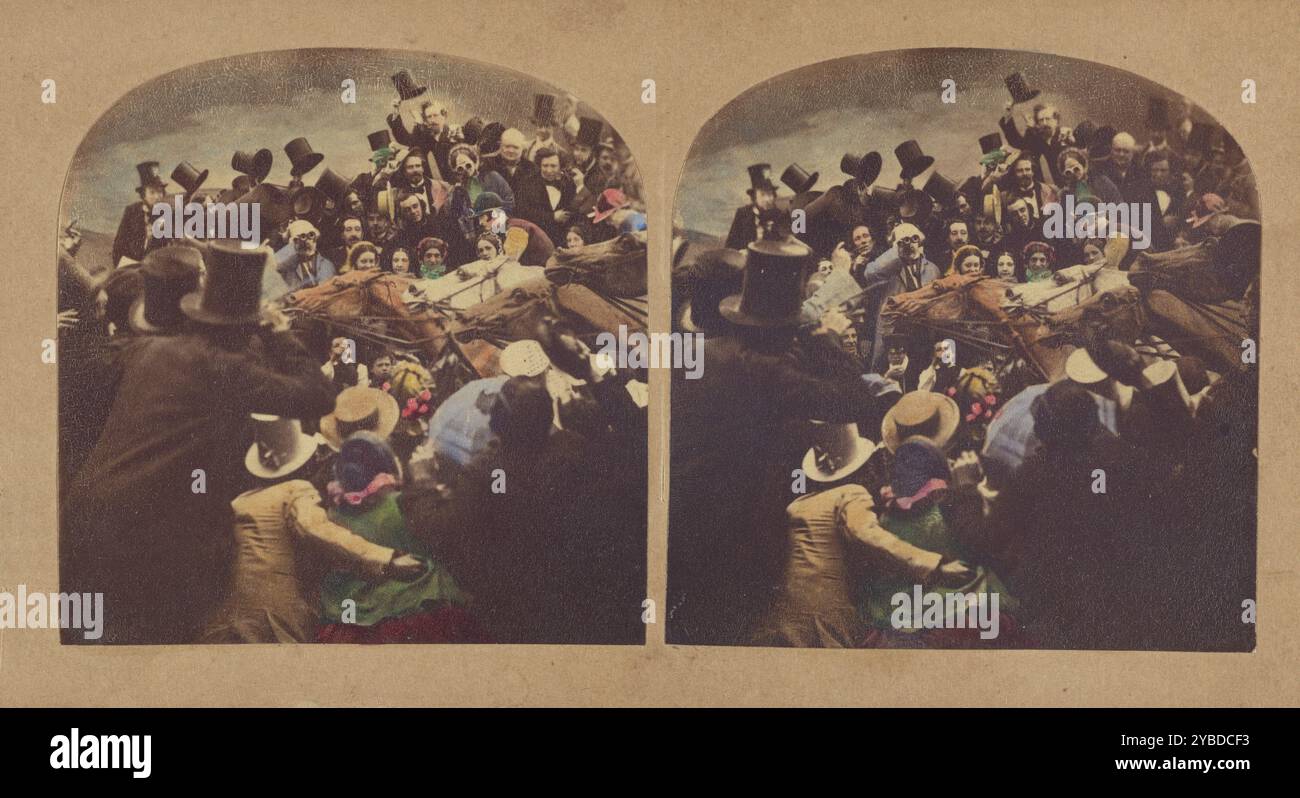 Sports nationaux. Le Rail. La route.. Le gazon... The Settling Day...., vers 1865. Banque D'Images