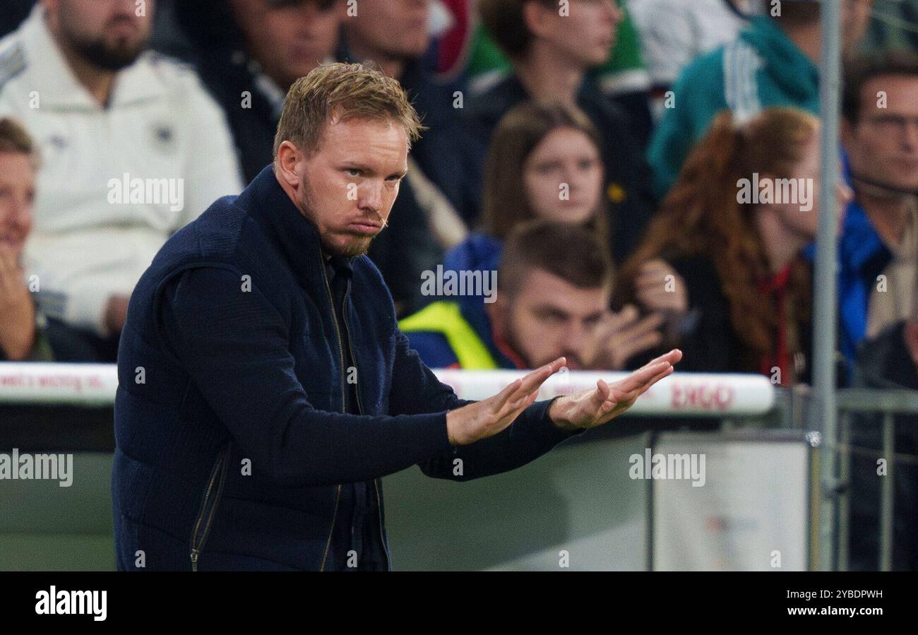 Julian Nagelsmann, entraîneur de la DFB , Bundestrainer, Nationaltrainer, dans le match UEFA Nations League 2024 ALLEMAGNE - PAYS-BAS 1-0 dans la saison 2024/2025 le 14 octobre 2024 à Munich, Allemagne. Photographe : ddp images / STAR-images Banque D'Images