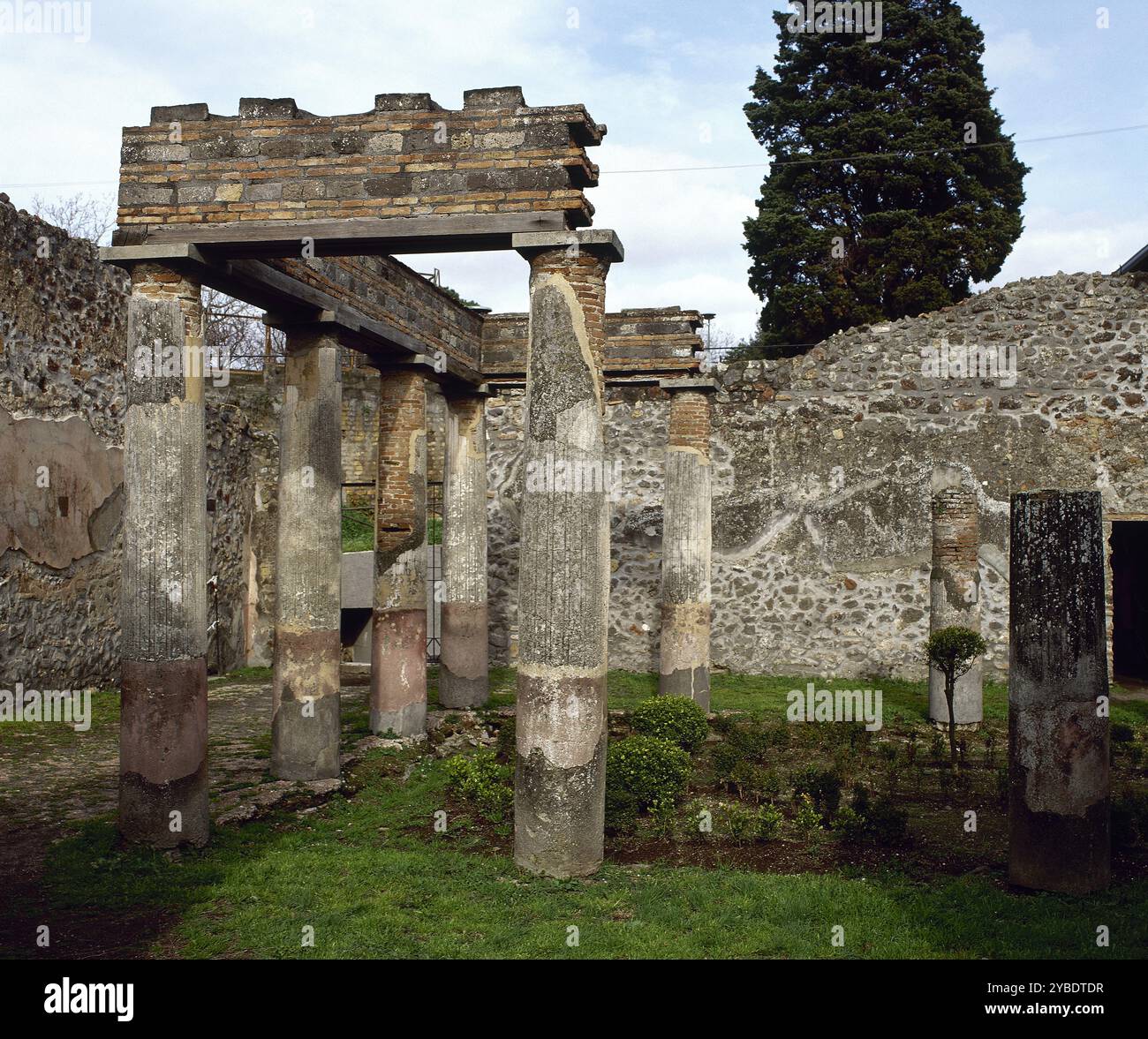 Atrium-péristyle, Villa de Diomède, Pompéi, Italie, 2002. Banque D'Images