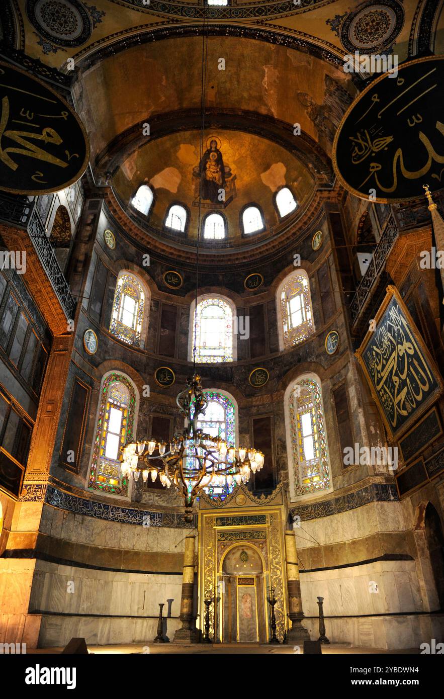 Intérieur, Sainte-Sophie, Istanbul, Turquie, 2013. Banque D'Images