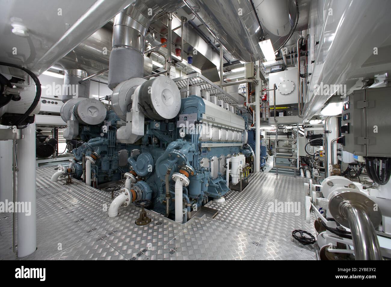 Salle des machines de superyacht Banque D'Images