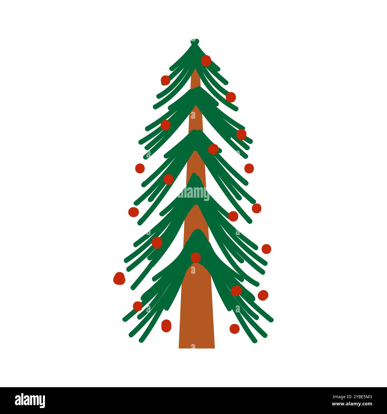 Jolie collection d'arbres de noël décorés Illustration de Vecteur