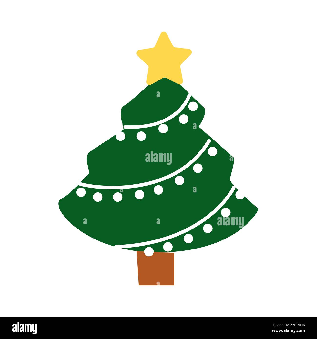 Jolie collection d'arbres de noël décorés Illustration de Vecteur