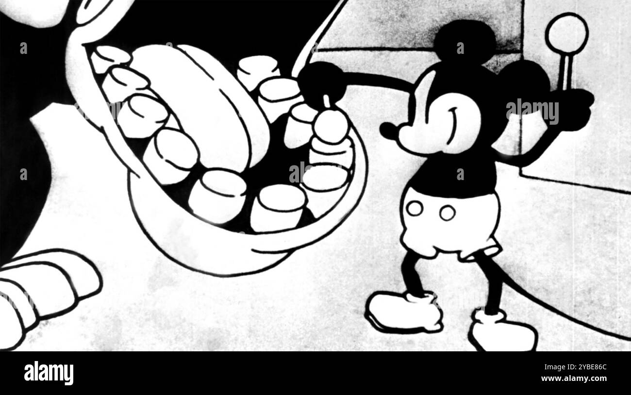 STEAMBOAT WILLIE 1928 Walt Disney dessin animé début de Mickey Mouse Banque D'Images