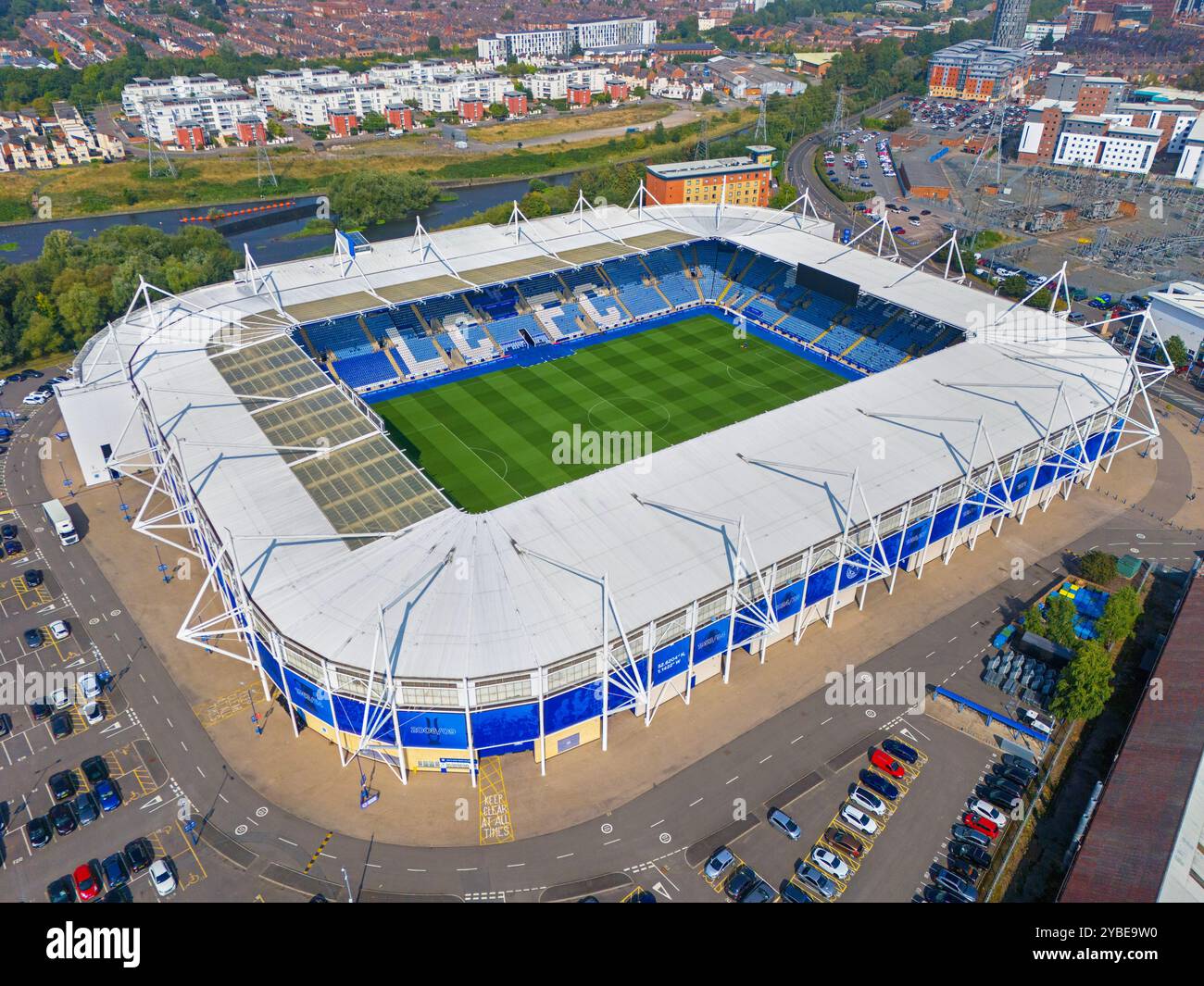 King Power Stadium, stade du Leicester City Football Club. Image aérienne. 6 septembre 2024. Banque D'Images