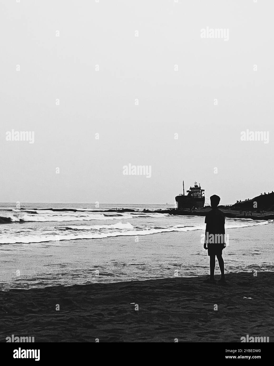 Garçon à la plage Banque D'Images