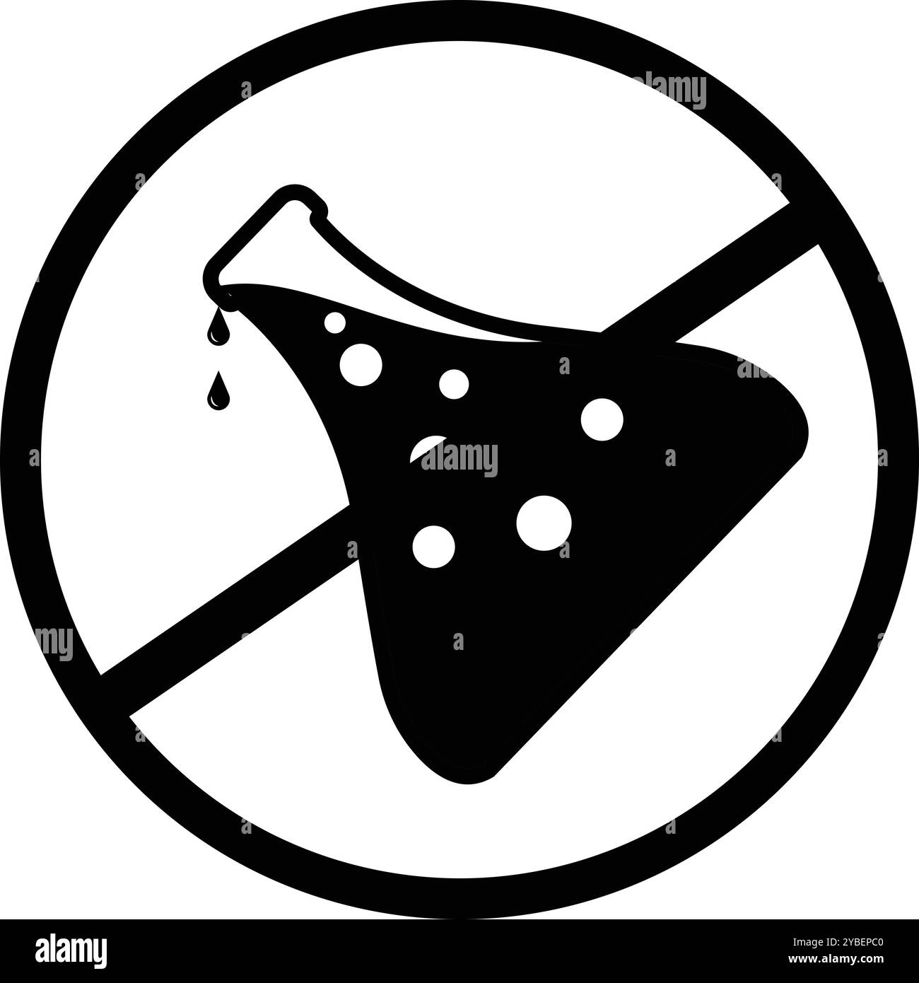 Aucun produit chimique de laboratoire, interdiction chimique, symbole de laboratoire, recherche de laboratoire, produit chimique interdit, pas de saveurs artificielles, pas de couleur ajoutée, produits chimiques fo Illustration de Vecteur