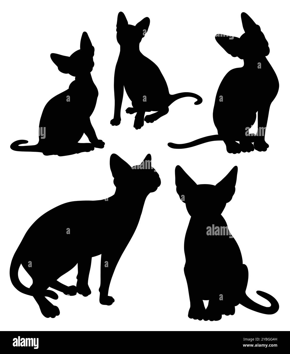 chat animal action pose silhouette Illustration de Vecteur