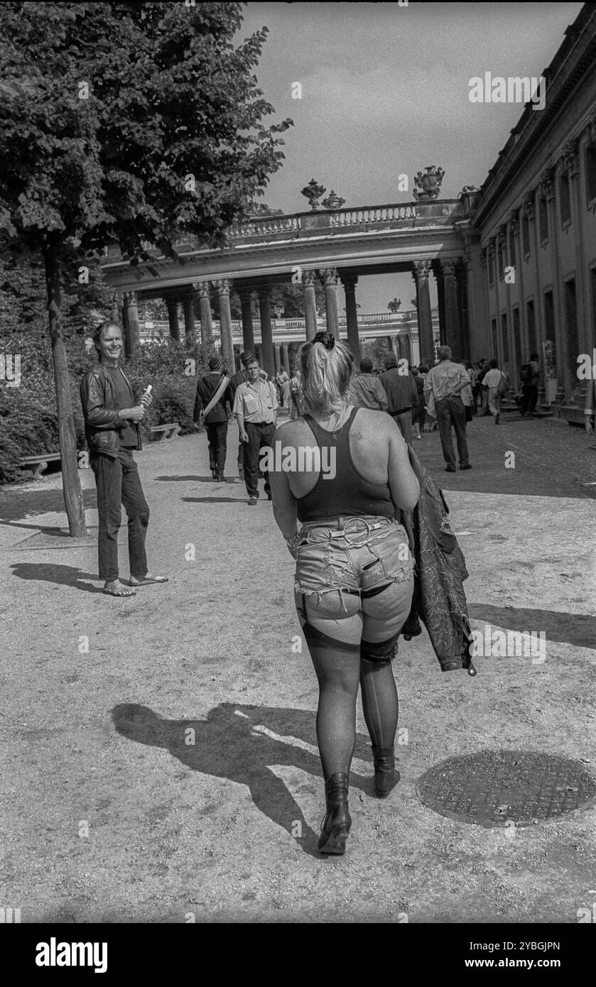 Allemagne, Potsdam, 17 août 1991, Protest Bekleidung, le Bureau des mesures inhabituelles avec sa contribution, à l'enterrement des dépouilles mortelles de FR Banque D'Images