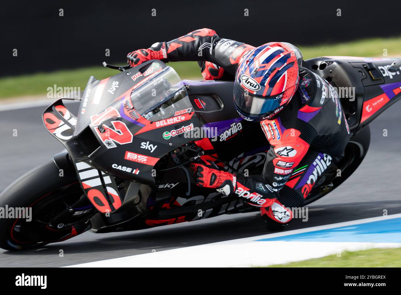 Melbourne, Australie, 19 octobre 2024. Maverick Viñales sur l'Aprilia Racing Aprilia lors du MotoGP australien sur le circuit du Grand Prix de Phillip Island le 19 octobre 2024 à Melbourne, en Australie. Crédit : Dave Hewison/Speed Media/Alamy Live News Banque D'Images