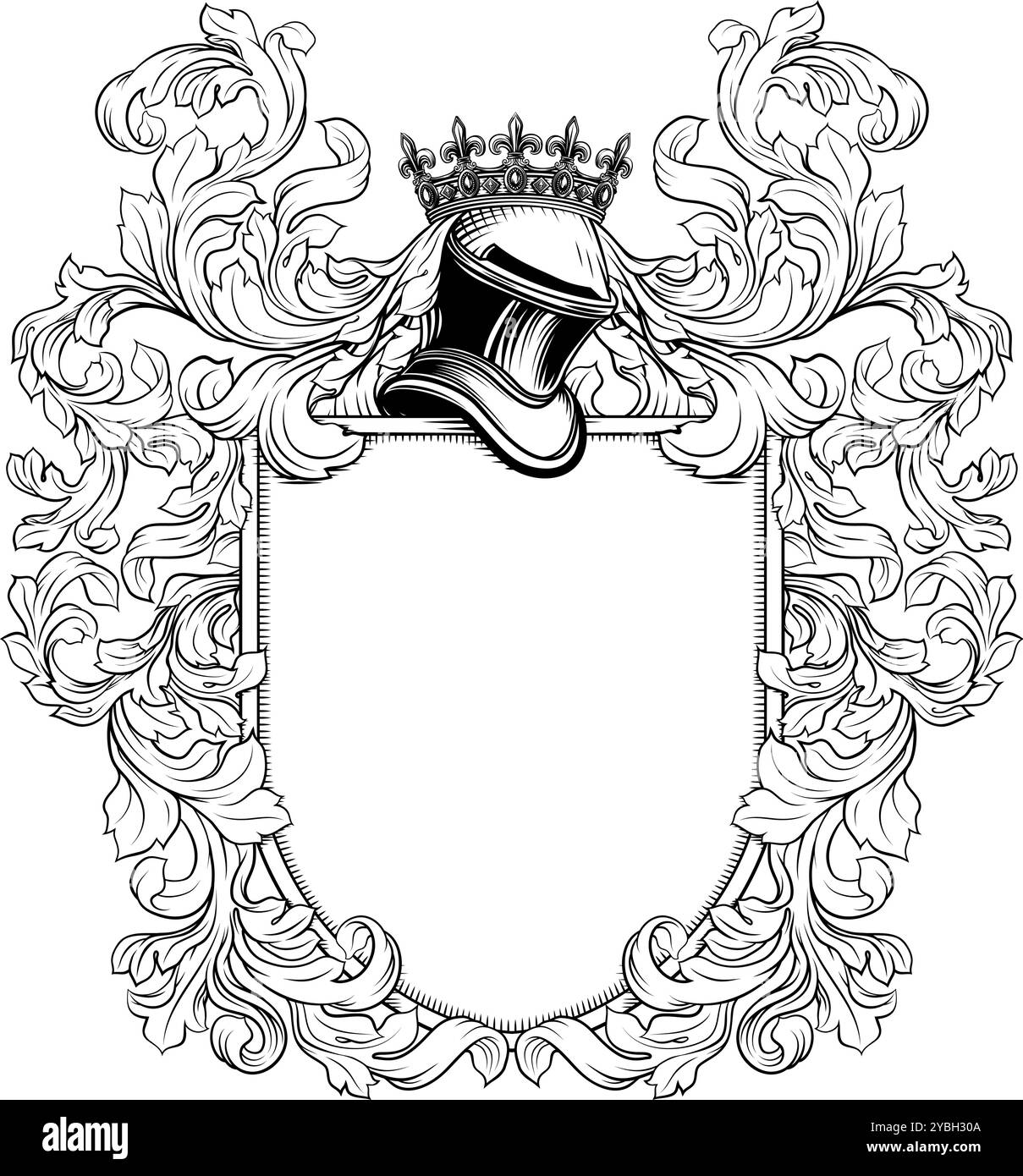 Blason familial héraldique Shield Crest Heraldry Illustration de Vecteur