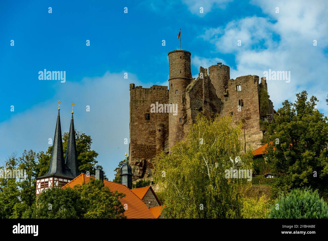 Voyage le long de la frontière entre la Hesse et la Thuringe dans la belle région d'Eichsfeld jusqu'au château de Hanstein près de Bornhagen - Thuringe - Allemand Banque D'Images