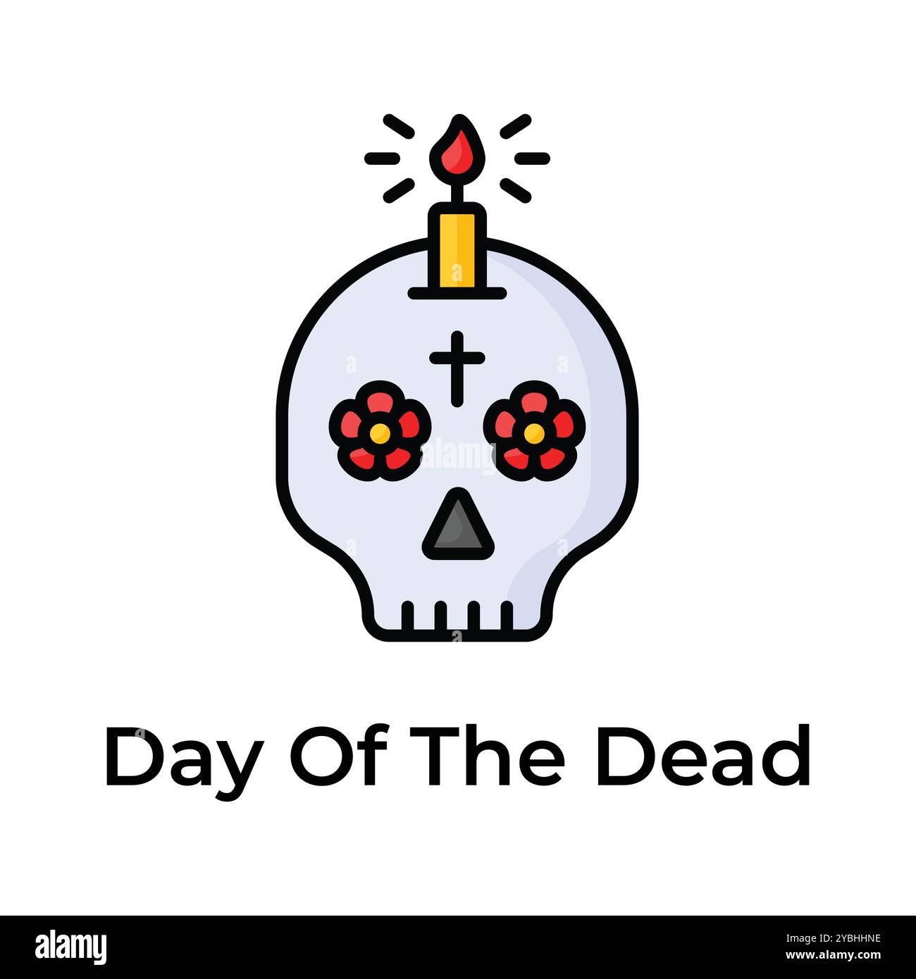 Une icône accrocheuse de Day of the Dead dans un style modifiable, isolé sur fond blanc Illustration de Vecteur