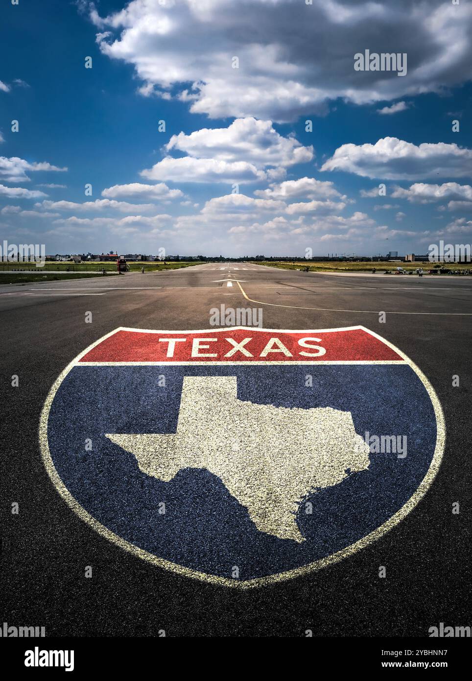 Peinture de signalisation routière Texas Banque D'Images