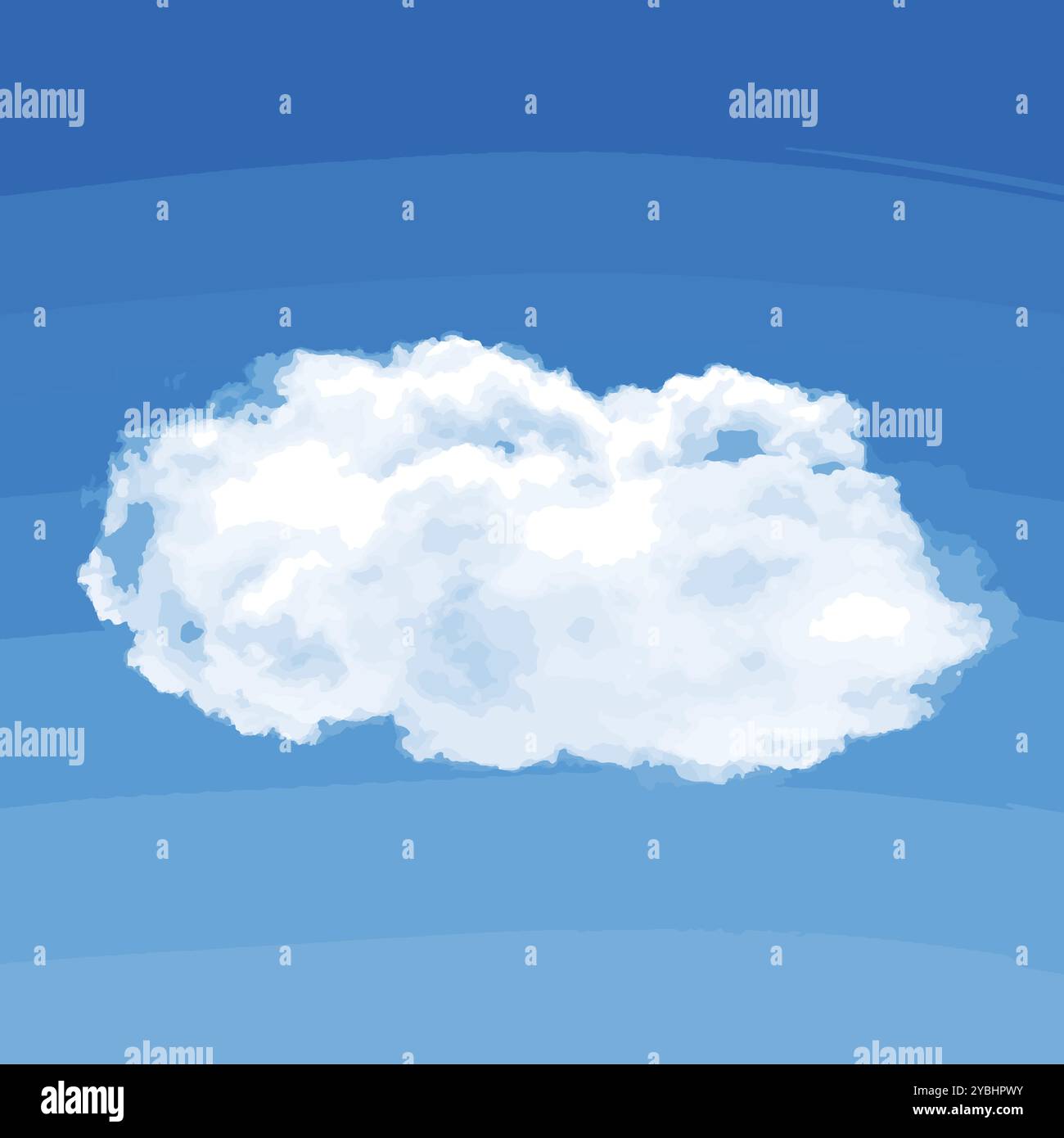 Nuage isolé sur fond bleu ciel illustration 3D, rendu réaliste de la forme du nuage Illustration de Vecteur