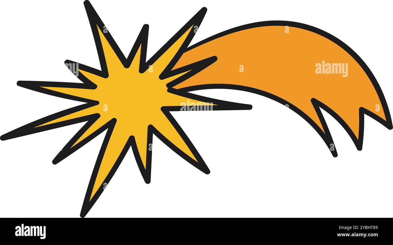 Élégantes silhouettes Golden Shooting Star pour les designs célestes Illustration de Vecteur