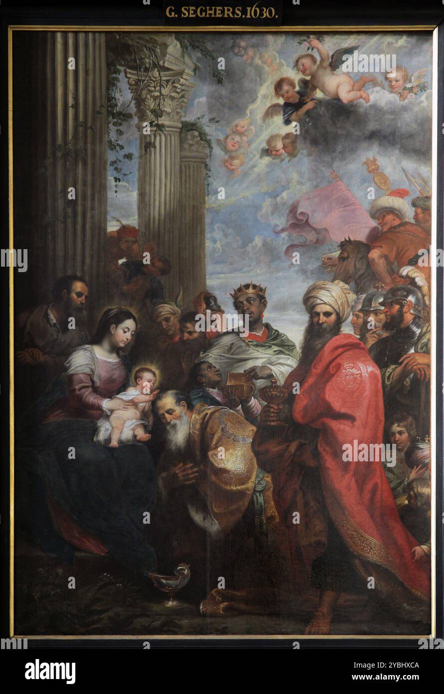Le tableau 'Adoration des Mages' (1630) du peintre anversois Gerard Seghers (1591 – 1651) Bruges Belgique Banque D'Images