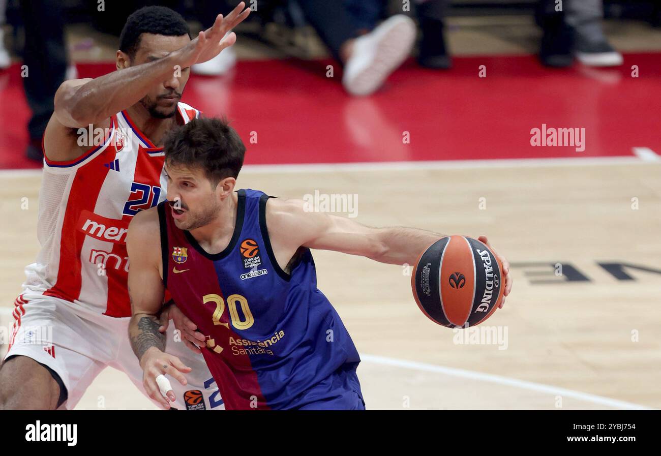 Belgrade, Serbie. 18 octobre 2024. Nicolas Laprovittola Barcelona Basquet lors du match de basket-ball de Turkish Airlines Euroleague opposant Crvena Zvezda Meridianbet Belgrade et FC Barcelone le 18 octobre 2024 à Belgrade Arena, Serbie - photo Aleksandar Djorovic/DPPI crédit : DPPI Media/Alamy Live News Banque D'Images