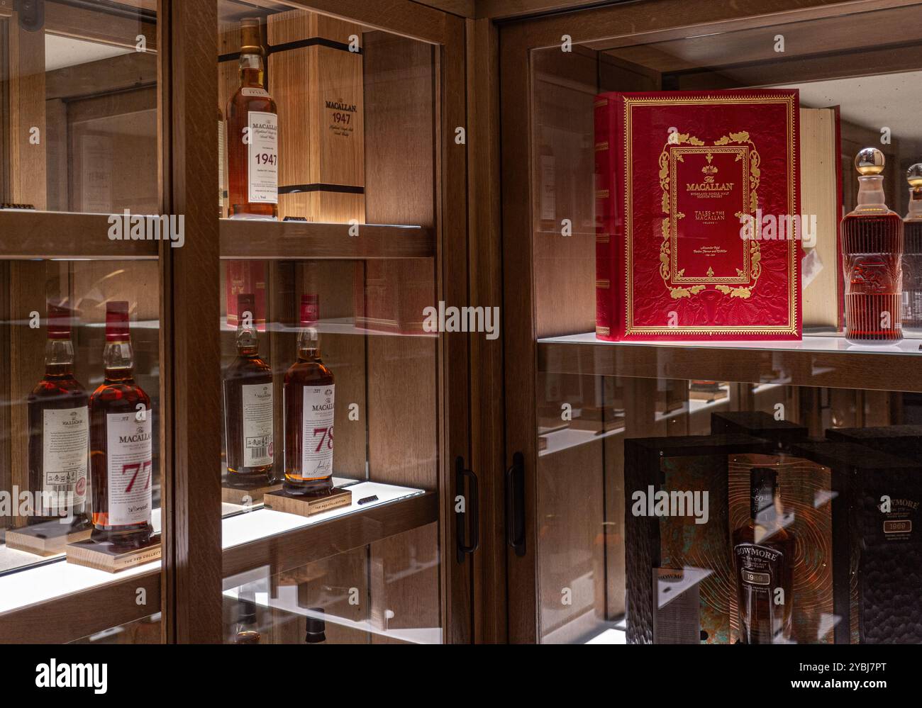Le scotch Macallan au Berry Bros & Rudd Spirits Shop au No. 1 St James’s Street. Banque D'Images