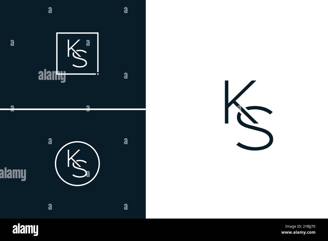 Lettre abstraite KS logo - modèle de monogramme initial pour Alphabet K et S. Illustration de Vecteur
