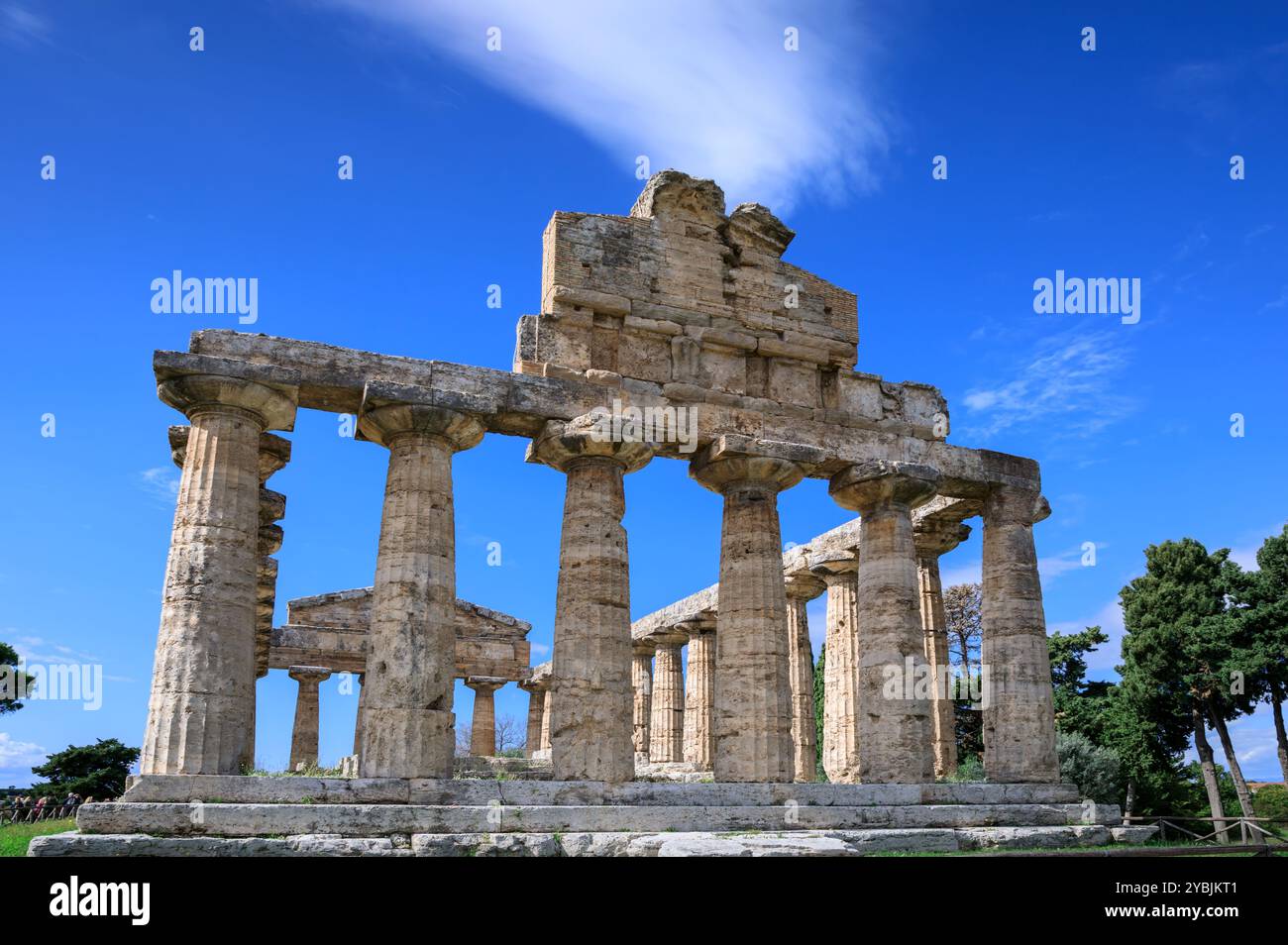 Temple d'Athéna à Paestum en Italie. Banque D'Images