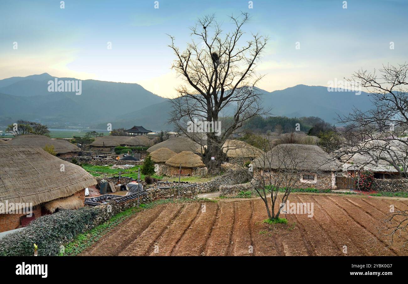 Village de Naganeupseong, situé à Nagan-myeon, Suncheon, province de Jeollanam-do, Corée du Sud. Banque D'Images