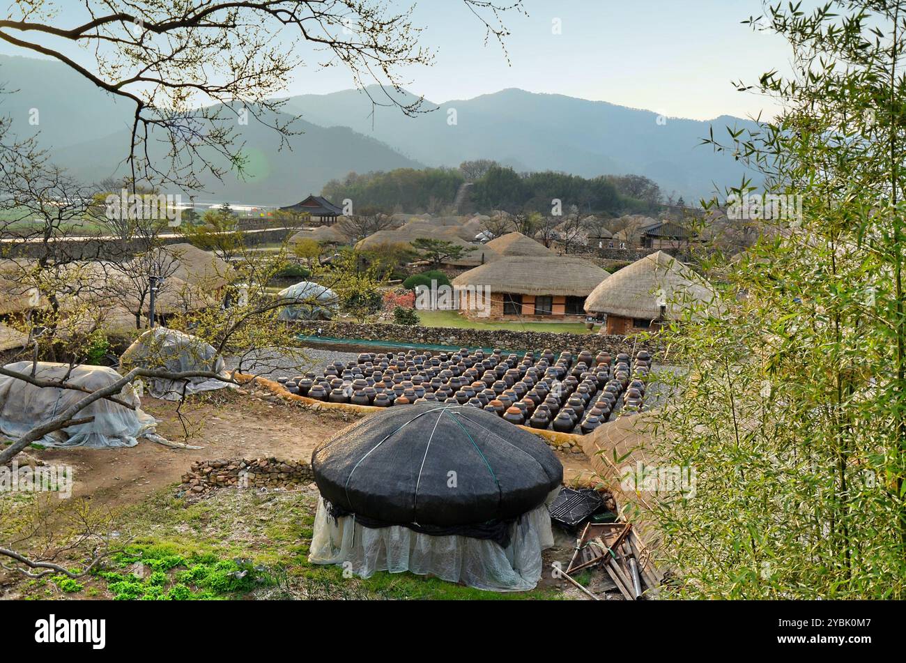 Village de Naganeupseong, situé à Nagan-myeon, Suncheon, province de Jeollanam-do, Corée du Sud. Banque D'Images