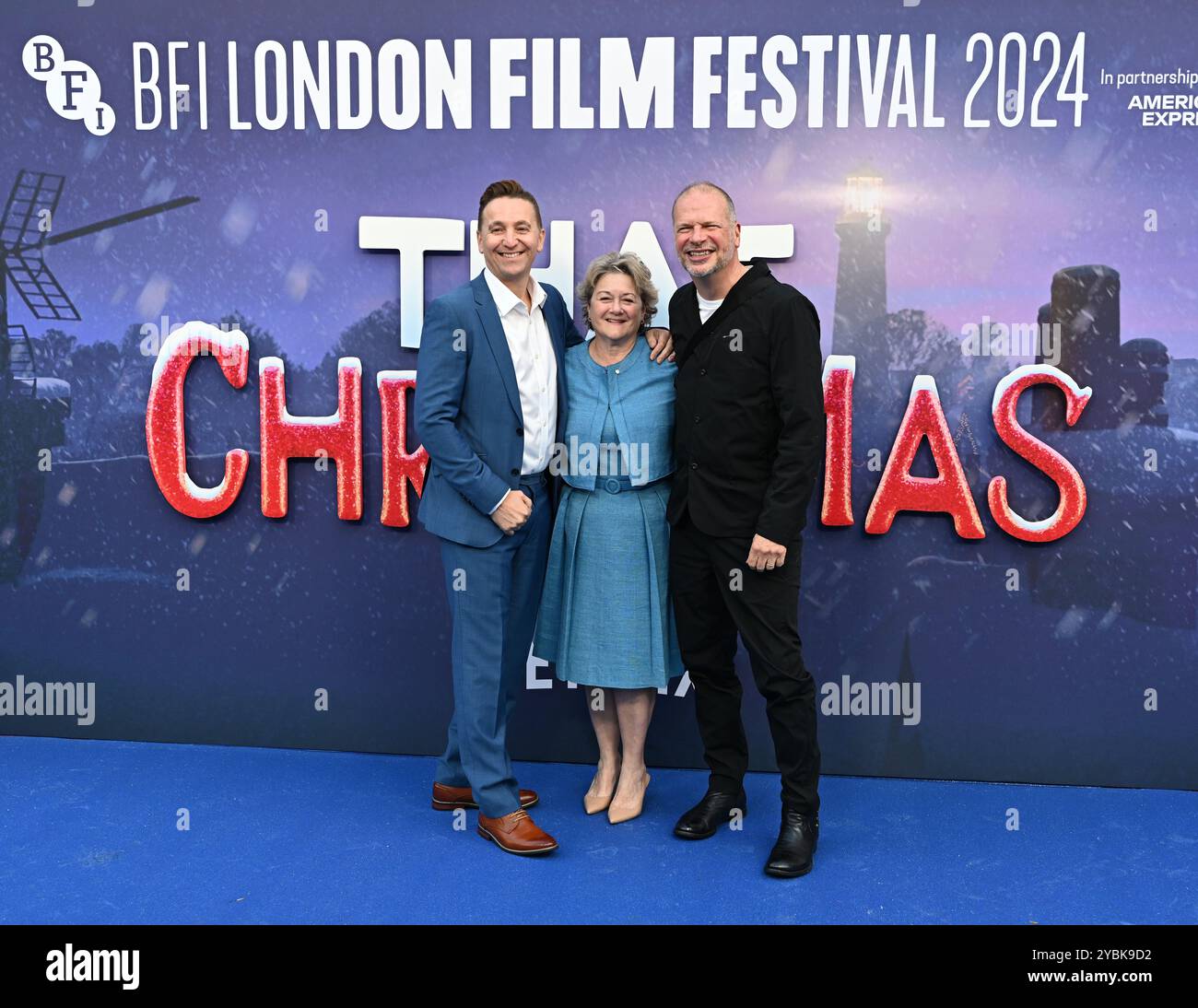 LONDRES, ROYAUME-UNI. 19 octobre 2024. Colin Hopkins, Bonnie Arnold, Peter Souter assistent au Gala des gros titres de « That Christmas » - 68e BFI London film Festival à Londres, Royaume-Uni. (Photo de 李世惠/Voir Li/Picture Capital) crédit : Voir Li/Picture Capital/Alamy Live News Banque D'Images