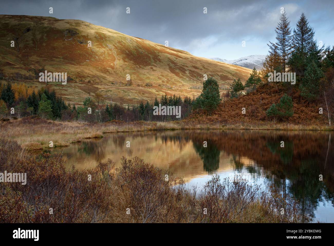 Lochan a perdu l'épée à l'automne. Paysage écossais à côté de Tyndrum Banque D'Images