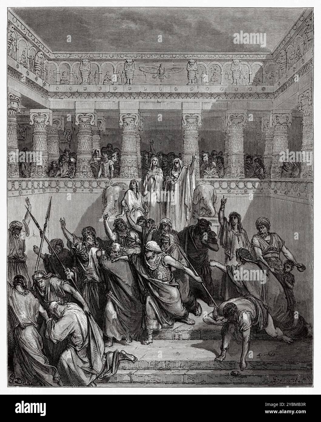 La justification de Susanna. Ancien Testament. Illustration biblique antique de Gustave Dore (1832-1883) Banque D'Images
