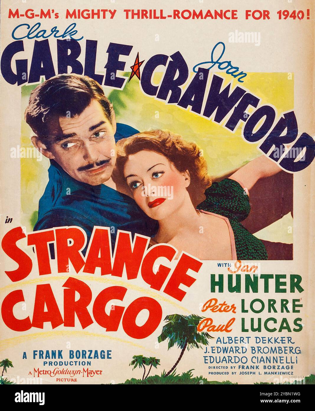 Strange Cargo (MGM, 1940) Clark Gable, Joan Crawford, Peter Lorre, Paul Lucas - carte de fenêtre Banque D'Images