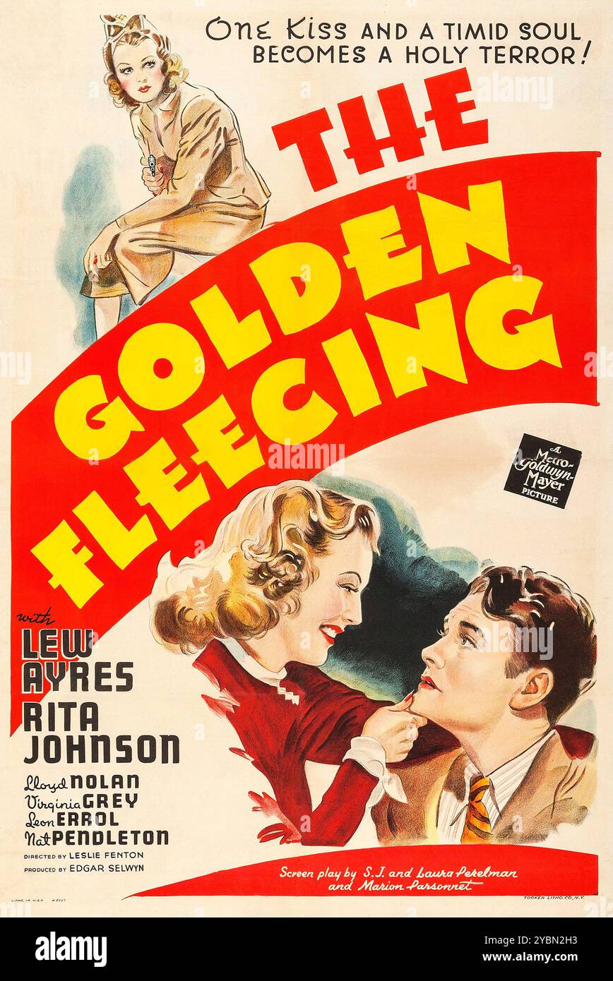Affiche de film vintage pour le film de 1940 The Golden Fleecing, Lew Ayres, Rita Johnson Banque D'Images