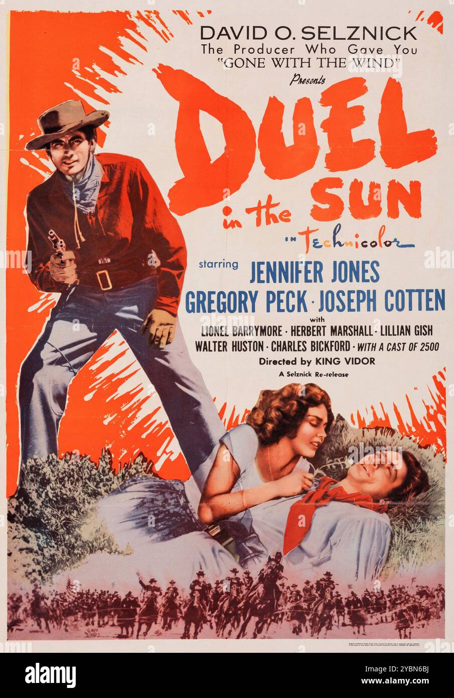Duel in the Sun (United Artists, 1947) Western. Affiche de film vintage. Avec Jennifer Jones, Gregory Peck, Joseph Cotten Banque D'Images