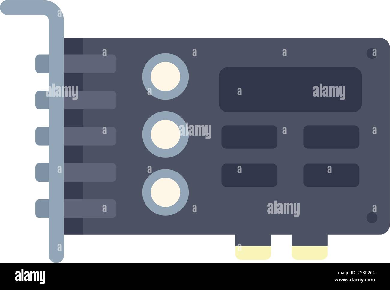 Carte son interne se connectant à la carte mère d'un ordinateur, offrant des capacités audio améliorées Illustration de Vecteur