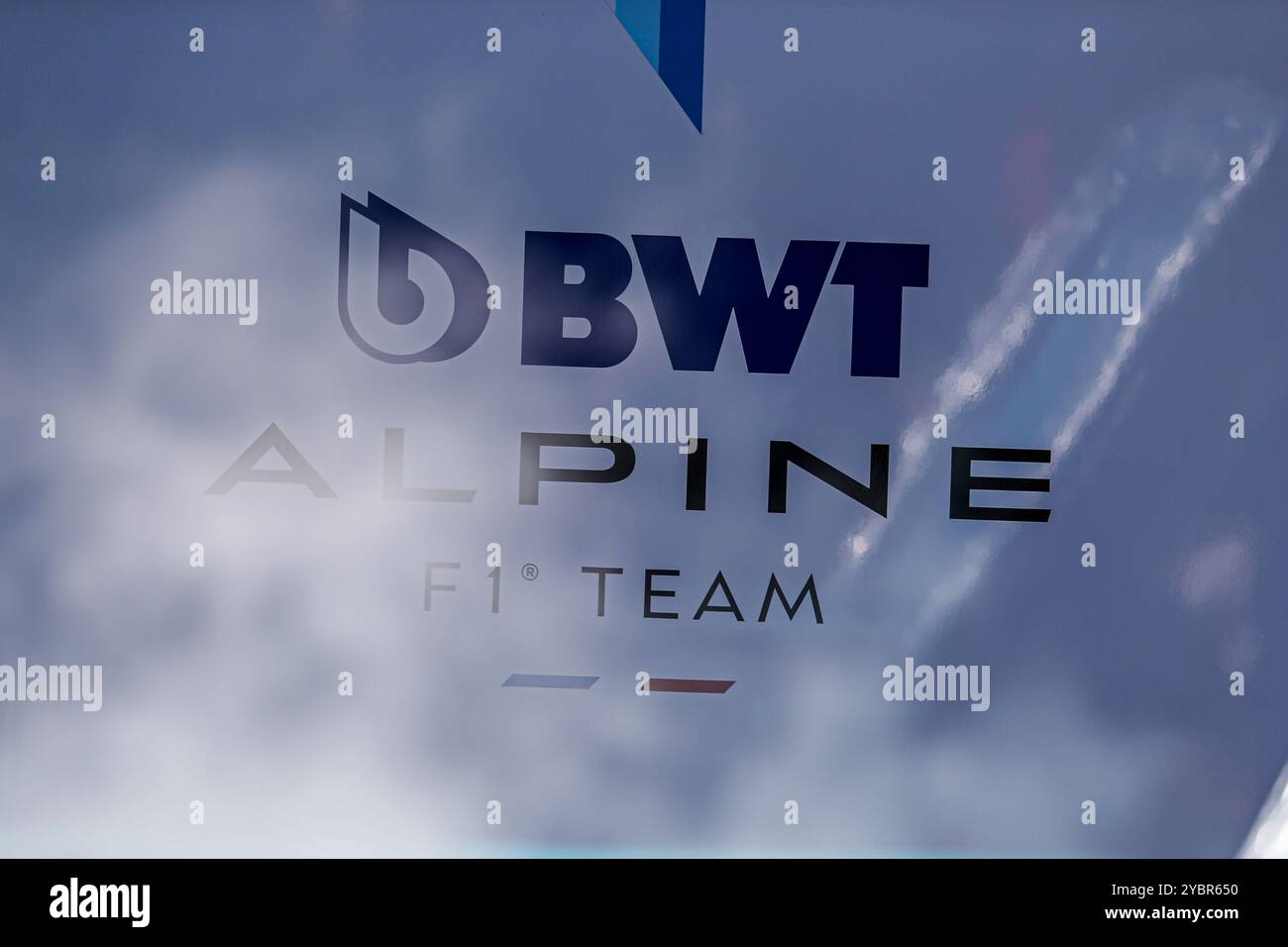 Logo BWT Alpine F1 Team lors de la course de sprint de formule 1 Pirelli, États-Unis. 10 septembre 2024. Grand Prix 2024, prévu au circuit of Americas à Austin, TX (États-Unis) du 18 au 20 septembre 2024 (photo Alessio de Marco/Sipa USA) crédit : Sipa USA/Alamy Live News Banque D'Images