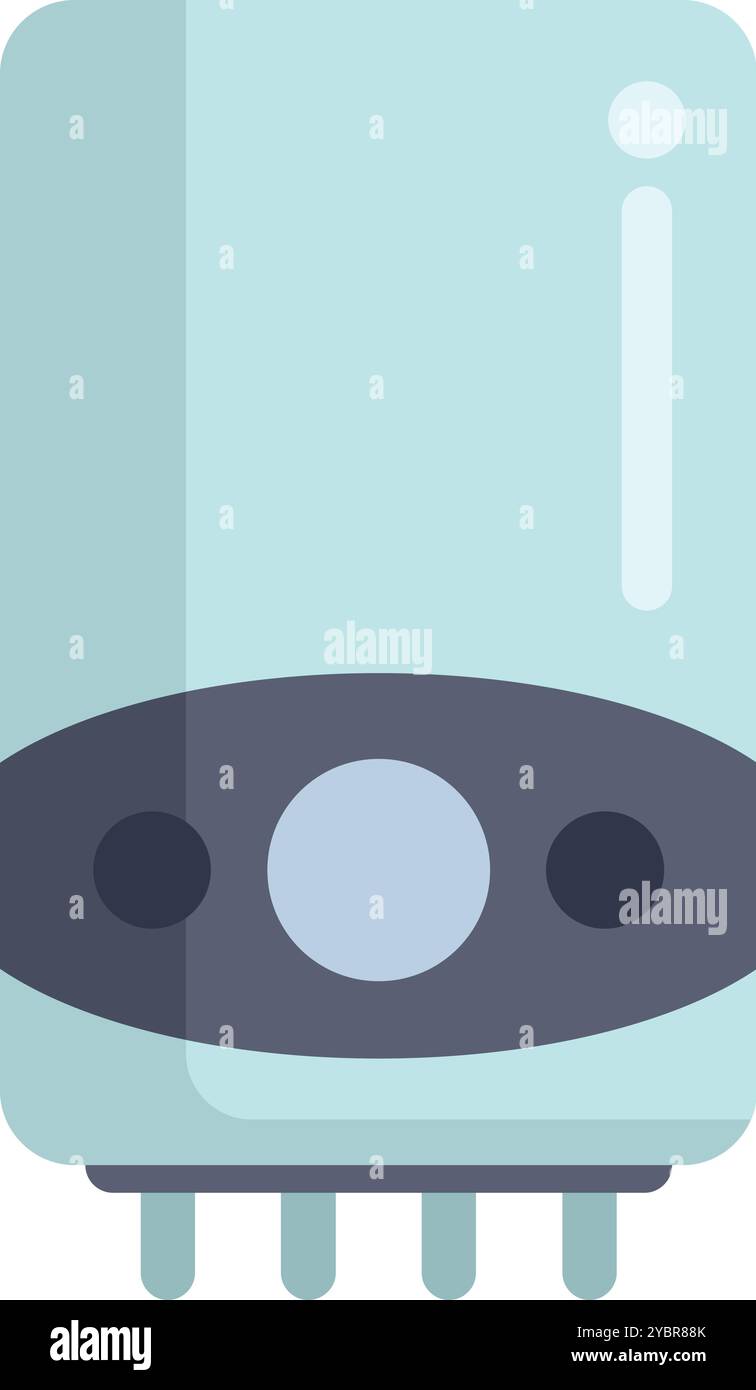 Chauffe-eau à gaz domestique moderne fournissant l'approvisionnement en eau chaude, appareil essentiel pour une vie confortable Illustration de Vecteur