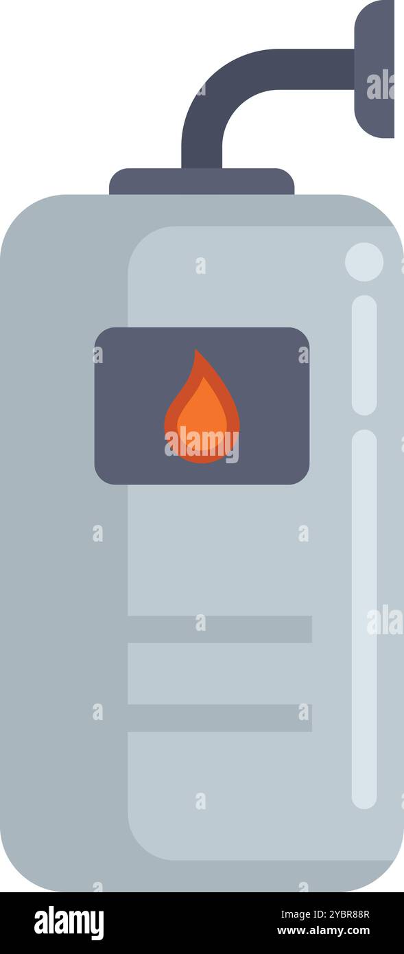 Chauffe-eau domestique à gaz fournissant une alimentation constante en eau chaude pour la douche, le bain et le lavage Illustration de Vecteur