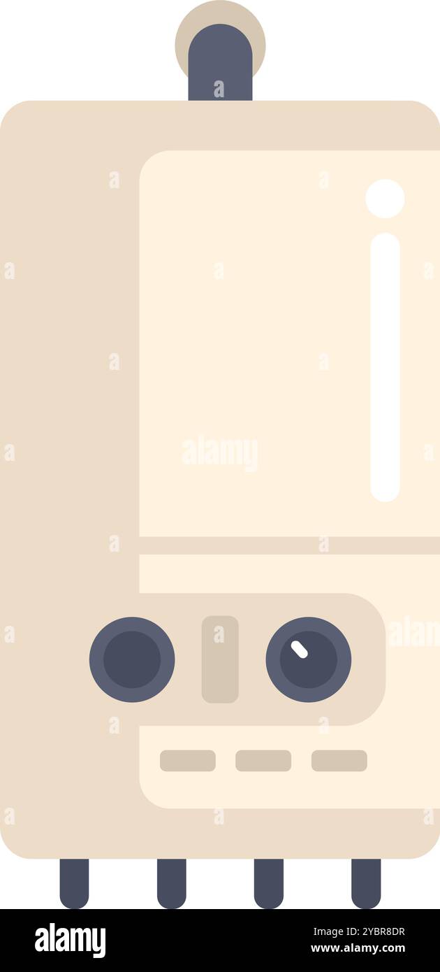 Illustration d'une chaudière de chauffe-eau à gaz domestique pour chauffer l'eau en utilisant l'énergie du gaz Illustration de Vecteur